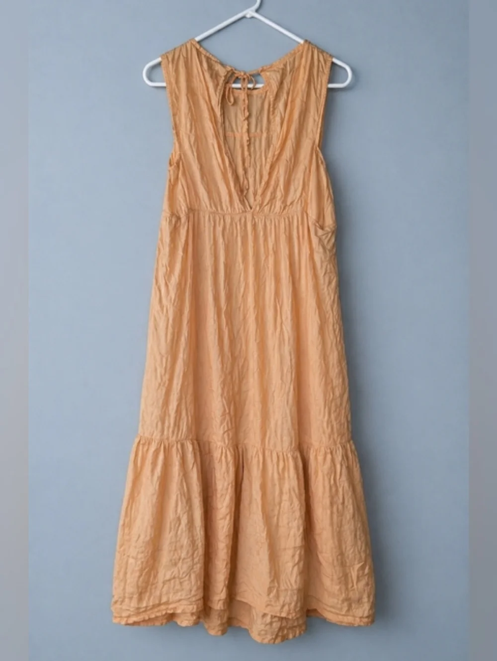 ASOS Sleeveless Peach Maxi Dress with Tiered Hem - Picture 1 of 2